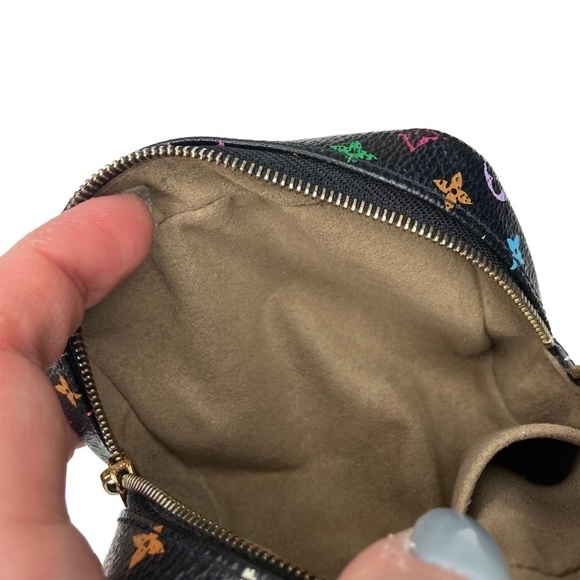 Authentic Louis Vuitton Black Murakami Wapity Multicolor Accessory Case Pouch - Picture 12 of 16